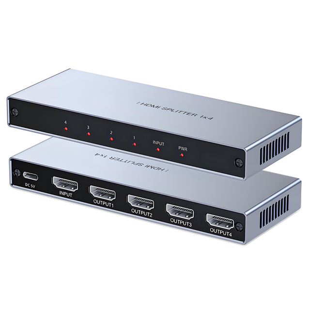 High Quality for Splitter 1x4 1x2 1x8 4K HDCP 2.2 with 40m Transmission Plug-and-Play for Computer & TV