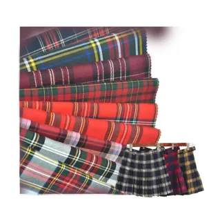 Sunplstex, tecido de material uniforme escolar, fio verificado vermelho, tecido de tartan xadrez para uniformes escolares