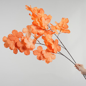 Feuilles d'érable artificielles Greenway, rouge orangé, PVC, plante entière, décorations de plafond pour mariage, décorations de fêtes et de festivals - Product Image 2