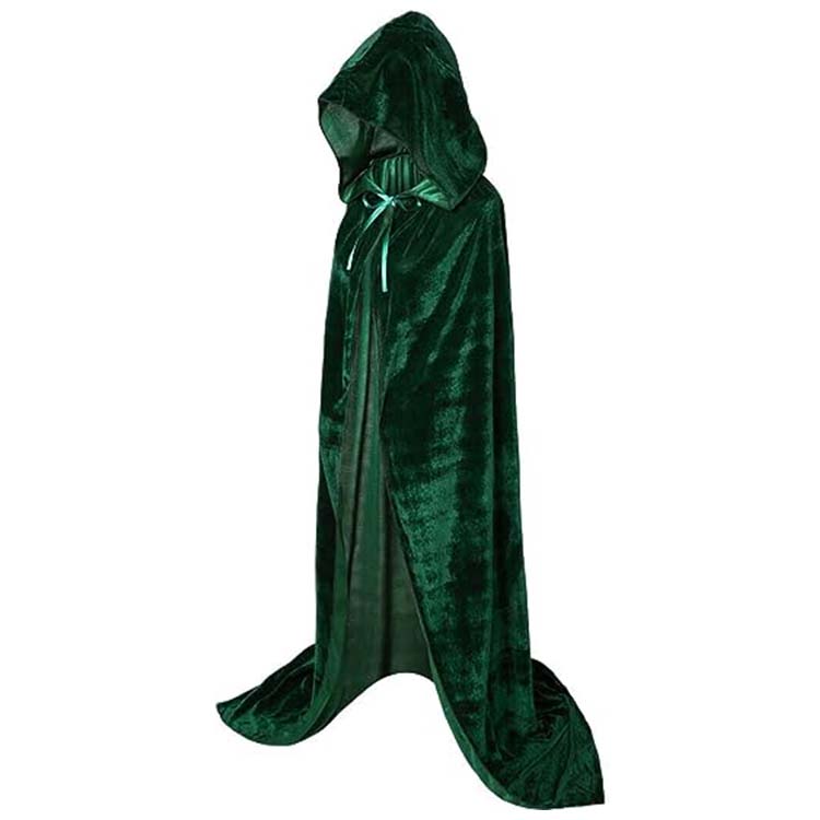 MONDON Cape à capuche pour enfants et adultes Cape longue en velours pour Noël Halloween Cosplay Costumes Costume de sorcière