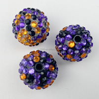 100pc/kantong Manik-manik Akrilik Bulat 20mm Bertabur Rhinestone Model Bola Disko untuk Pembuatan Pulpen, DIY Hari Valentine