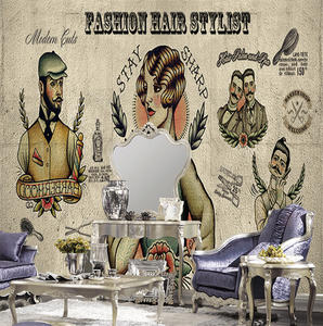 Papier peint moderne floral antistatique et imperméable pour salons de coiffure (hommes et femmes), usage domestique et de divertissement - Product Image 2