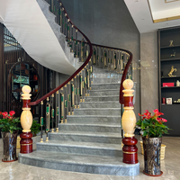 MEIXI Nouveau Design Luxe Léger en Alliage d'Aluminium, Main Courante d'Escalier DIY Courbe Rotative, Résistante à la Rouille, Style Chinois pour Maison et Villa