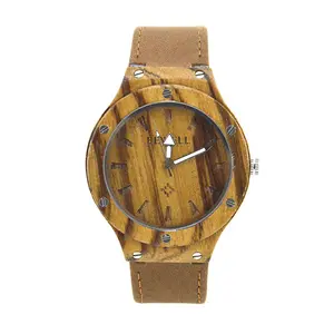 New arrival wood watch manufacturer japanese movement wrist watches genuine leather bamboo men wood watch christmas gifts