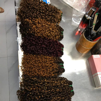 Extensiones de Cabello Humano 100% Virgen Brasileño Remy, Rizado Pixie, Doble Trama, Color 12A, 100 Gramos