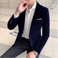 Service OEM : Produit Tendance, Manteau de Mariage pour Homme, Mode Automne, Costume d'Affaires, Blazer en Velours