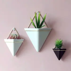 Decoração diy triângulo de parede, montagem pequena, decoração de ar, nórdica, flor natural, cesta de plantas