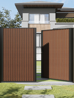 Portail en alliage d'aluminium et acier inoxydable pour villa/cour, maison auto-construite, battant simple/double, en bois massif, fer forgé, personnalisé, moderne