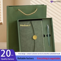 Coffret Cadeau de Carnets Professionnels en PU Personnalisables avec Reliure Piquée, Logo Imprimable, Haute Qualité, pour Protocoles de Réunions d'Entreprise, Design Élégant