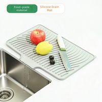 Tapis de drainage en silicone à flux continu, sans accumulation d'eau, pour lavabo et comptoir, filtration de l'eau