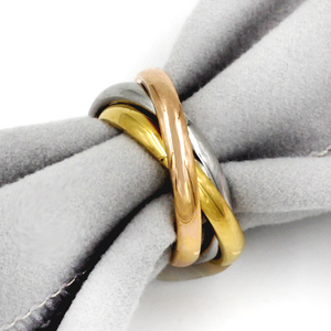 Anillos de acero inoxidable para <span class=keywords><strong>mujer</strong></span>, tres colores, tres en uno, joyería, a la venta - Product Image 3