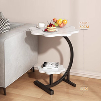 Table d'Appoint Ronde Moderne pour Salon et Salle à Manger, Petite Table Basse pour Appartement avec Design de Chevet