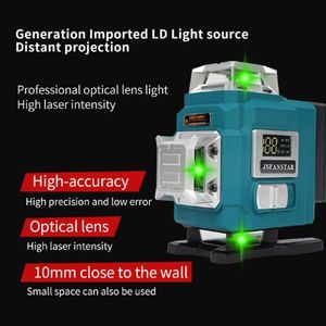 4 d 16ラインスマート4 dデジタルレーザーレベルロータリー360グリーンレーザーライト新品2電池 - Product Image 5