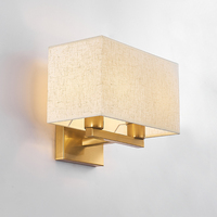 Lampe murale de chevet à LED avec abat-jour en tissu, support E27, interrupteur, 7W, pour hôtel haut de gamme