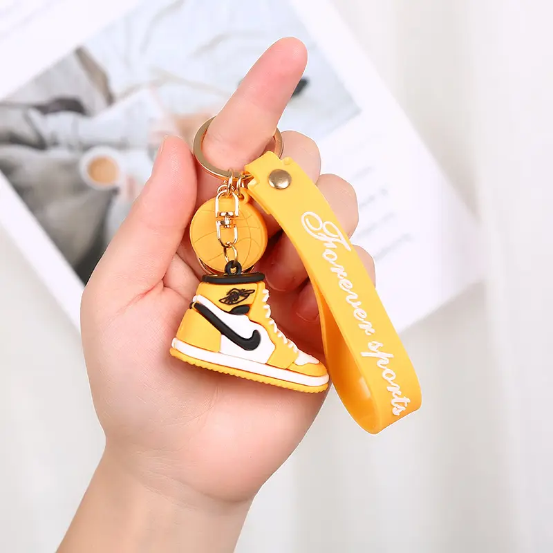 Hot Model Creative Personality Key Chain Bag Pendant Mini Basketball Shoe 3D Sneaker Keychain