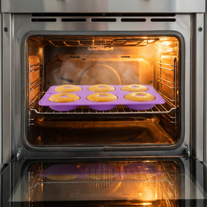 Molde de Silicona de Grado Alimenticio para <span class=keywords><strong>Donuts</strong></span>, 6 Cavidades, Antiadherente, Resistente al Calor, Libre de BPA, Bandeja Flexible para Horno y <span class=keywords><strong>Microondas</strong></span> - Product Image 2