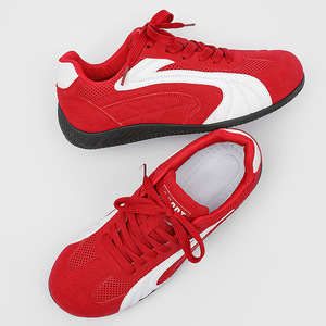 Zapatos Deportivos Casuales para Hombre, con Malla Transpirable, Cierre de Cordones y Punta Cerrada, Superficie de Cuero Sintético Color Rojo, para Entrenamiento y Carreras - Product Image 5