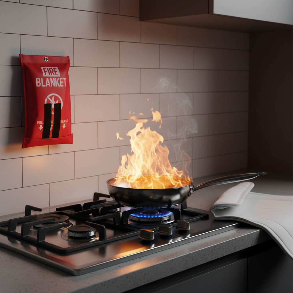 Huarui Household Fire Blanket Emergency Fireproof Blanket No Eyelet Fiberglass Fire Blanket for Kitchen Safety