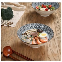 Ensemble de 8 pièces de soupe japonaise Udon Pho nouilles asiatiques servant un bol de ramen en céramique de 1100ml