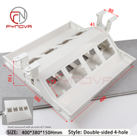 FYNOVA Organisateur de câbles sous le bureau, support pour multiprise, boîte de rangement de câbles double face pour bureau, accessoires de câblage pour meubles