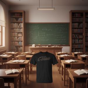 Camiseta Math Genius Nerd negra para adultos, camiseta promocional unisex - Product Image 3