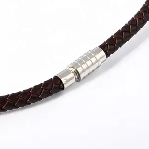 Men's jewelry 316 stainless steel leather bracelet parts