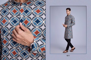 Le nouveau festival exclusif porte la kurta pour hommes pour les occasions spéciales telles que les fêtes de mariage et les festivals - Product Image 4