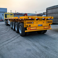 Promotion : Semi-remorque plateau neuve 2/3/4 essieux pour transport de conteneurs et de marchandises en vrac, 20ft, 40ft, 45ft