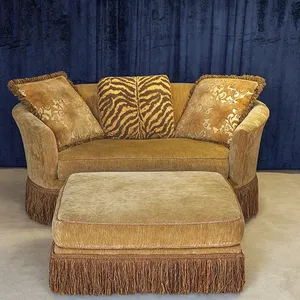 Fauteuil de salon HDC Handcraft Fringe, fauteuil design du milieu du siècle, fauteuil d'appoint incurvé avec franges, mobilier pour salon, bar, club, hôtel - Product Image 3