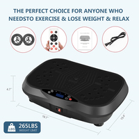 Wellshow Sport Vibration Plate Exercise Machine avec Loop Bands Télécommande pour Home Fitness