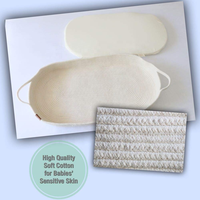 Panier à langer pliable en jonc de mer avec coussin en coton, support, matelas et poignée pour bébé