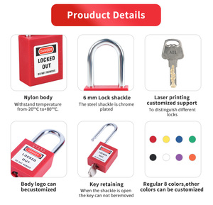 Qvaun keyed khác nhau Loto Ổ khóa-an toàn padlocks cho khóa tagout nhựa an toàn khóa thẻ ra thiết bị khóa an toàn khóa - Product Image 6
