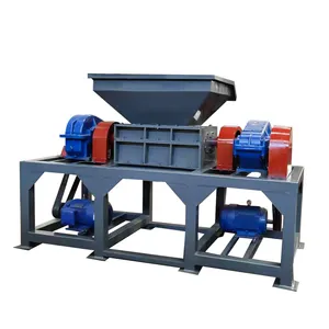 Multi automatic double shaft shredder machine tyre cardboard metal paper plastic shredder machine for sale