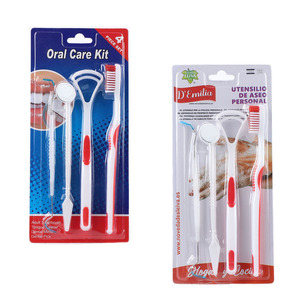 4PCS/kit Kit de higiene dental Raspador de dientes <span class=keywords><strong>Boca</strong></span> Espejo Juego de herramientas Kit de cuidado bucal - Product Image 4