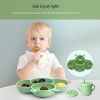 Vaisselle BHD souple et sans BPA-Ensemble d'assiettes en silicone pour bébé avec honeycombbibbowlsiliconelong et fourchette courte Spoonstr