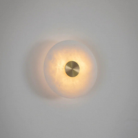 Décoration moderne pour la maison, lampe murale LED à lumière douce en marbre naturel espagnol rond, pour salle de bain ou couloir