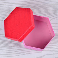 High-End eco-friendly esagonale scatole di immagazzinaggio di cartone laminazione lucida per portafoglio profumo goffrato scatola regalo cappello imballaggio