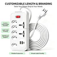 Multiprise avec USB-C, rallonge de prise brésilienne 10 en 1, 5 prises NBR 14136, 2 prises universelles, 2 ports USB, 1 port de charge Type-C