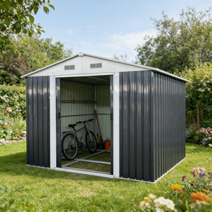 Caseta <span class=keywords><strong>de</strong></span> Almacenamiento Exterior Resistente <span class=keywords><strong>de</strong></span> Acero Galvanizado, con Cerradura e Impermeable, <span class=keywords><strong>para</strong></span> <span class=keywords><strong>Herramientas</strong></span> <span class=keywords><strong>de</strong></span> Jardín, con Tamaño Personalizado - Product Image 2