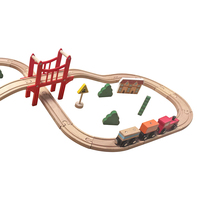 Ensemble de rails de train en bois avec trains magnétiques et voies ferrées pour jouets éducatifs, 39 pièces, conception intelligente