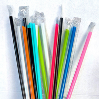 Couleurs personnalisées 6MM pailles jetables en PLA pour fête thé à bulles lisse Boba Smoothie Milkshake