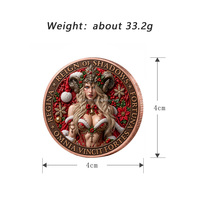 Pièce décorative en cuivre de 1 oz, pièce commémorative de la guerre des rois, design de Noël, pièce de collection