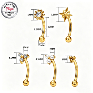 Bijoux <span class=keywords><strong>de</strong></span> piercing haut <span class=keywords><strong>de</strong></span> gamme <span class=keywords><strong>en</strong></span> alliage <span class=keywords><strong>de</strong></span> titane F136 et G23, pour sourcil, oreille, Daith, Strud et anneau <span class=keywords><strong>de</strong></span> nombril, style simple et basique - Product Image 4
