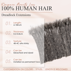 Originea Vente en gros de mèches de <span class=keywords><strong>cheveux</strong></span> humains Remy de 8 pouces pour crochet, extensions de locs standard Raw Beauty, couleur sel et poivre - Product Image 3