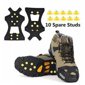 Es dan Salju Genggaman Cleat Lebih dari Sepatu/Boot Alas Karet Paku Anti Slip 10 Baja Crampon - Product Image 5