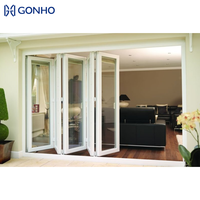 Porte coulissante pliante en aluminium et verre sur mesure, double vitrage, isolation thermique, efficacité énergétique, design moderne, empilable