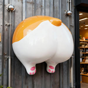 Outdoor Duurzame Speelse Corgi Butt Foam Sculptuur Schattige Aanpasbare Grootte Cartoon Stijl Pet Hars Kunst Voor Dierenwinkel Winkel - Product Image 5