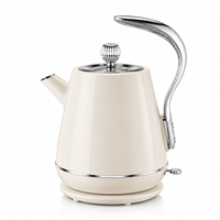 Bouilloire électrique rétro en acier inoxydable de style européen 1,8 L 1500 W, bouilloire à thé rétro pour la maison et la cuisine, OEM ODM, logo personnalisé