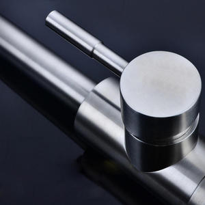 304 Stainless Steel Single-hole <b>Brushed</b> Nickel-colored Kitchen Sink with Cold and Hot 360-degree Rotating Faucet - Product Image 4