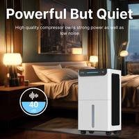 Déshumidificateur à compresseur HASHONE 12L pour usage domestique avec panneau de commande tactile, écran LED, déshumidificateur d'air électrique pour la maison